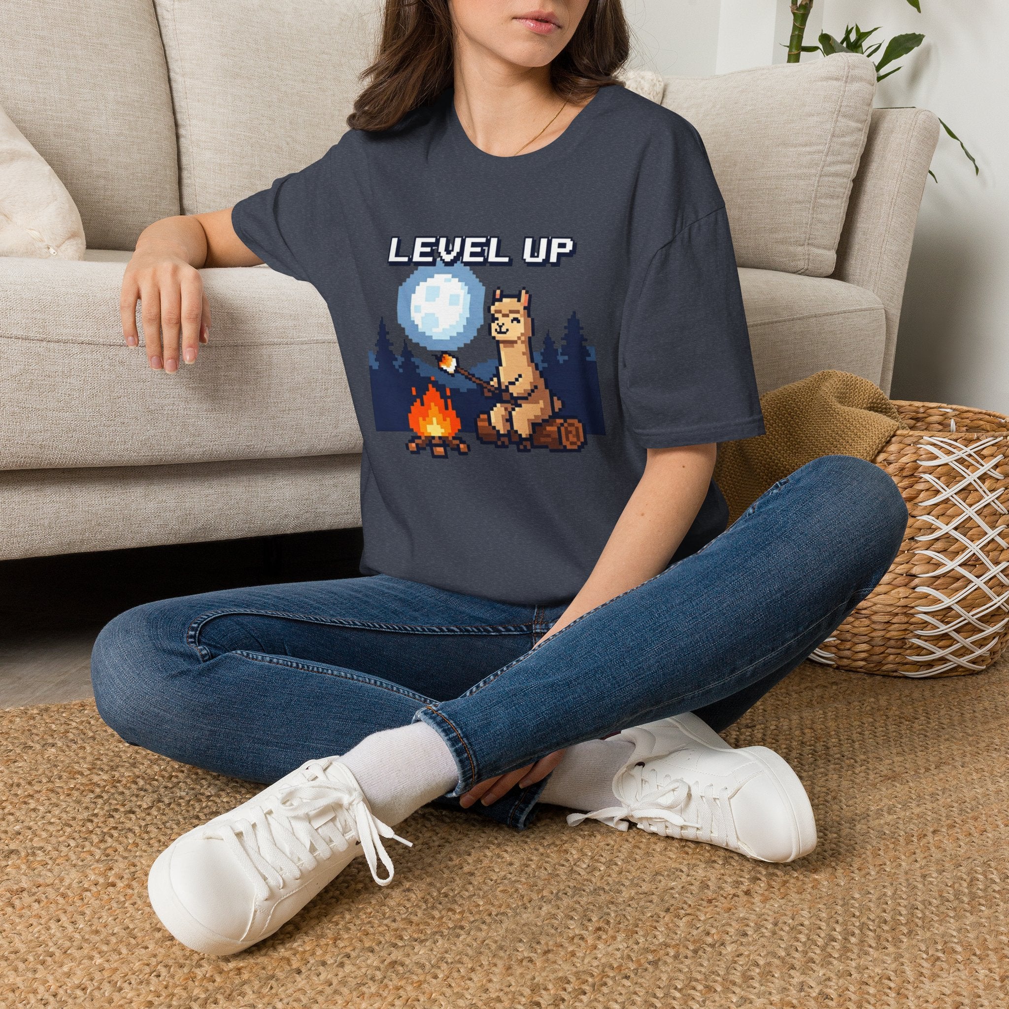 Level Up Alpaca Campfire T-Shirt