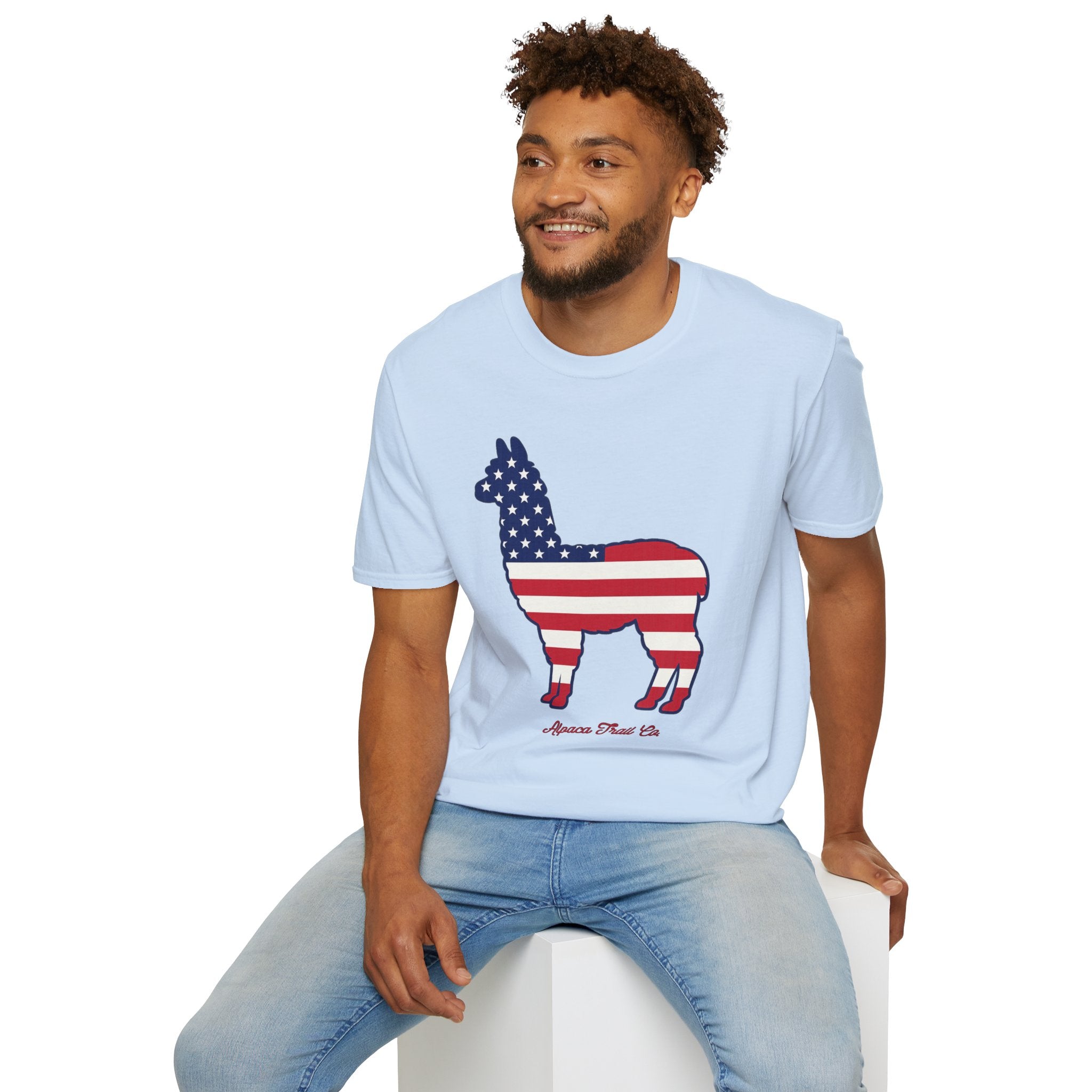 Alpaca American Flag Silhouette T-Shirt