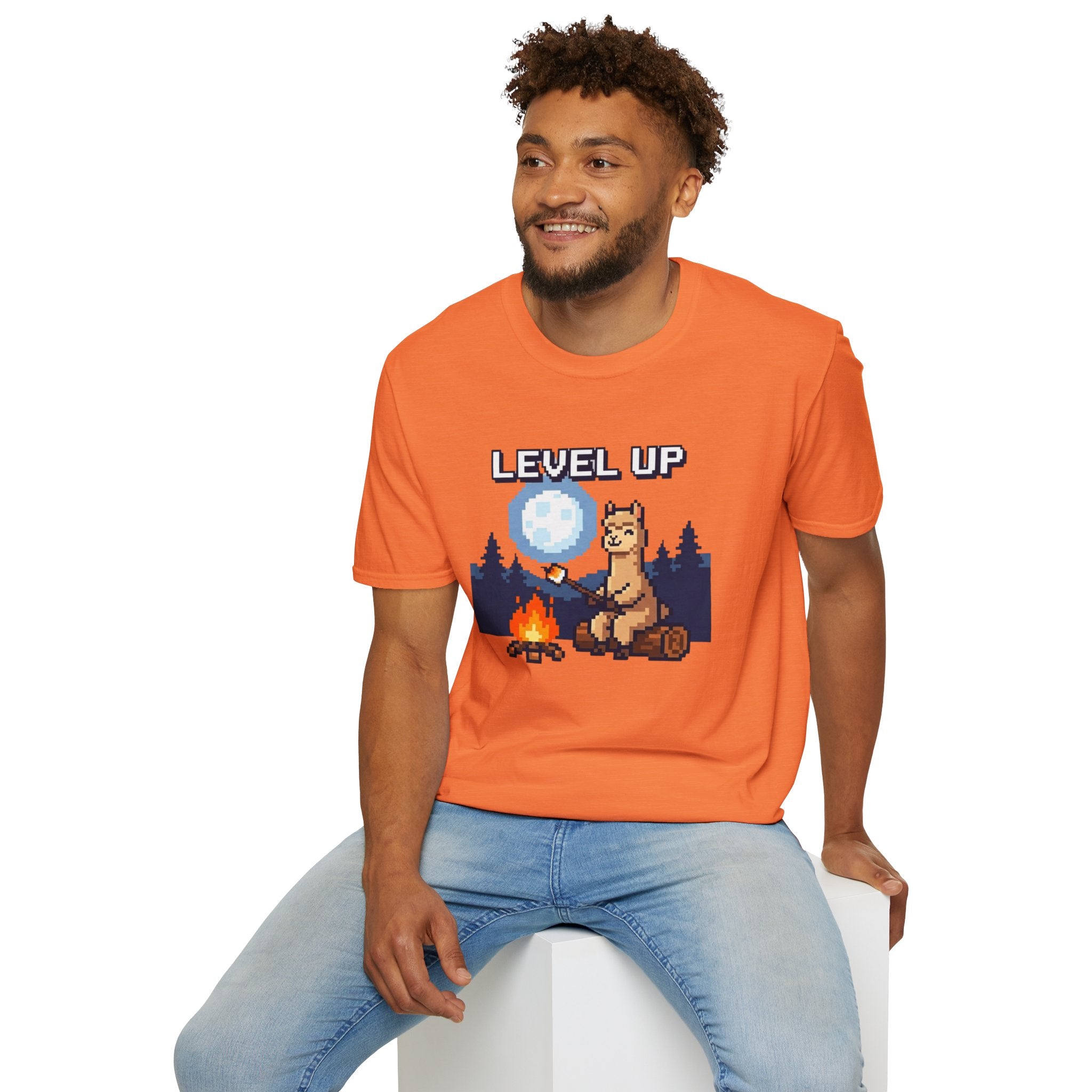 Level Up Alpaca Campfire T-Shirt