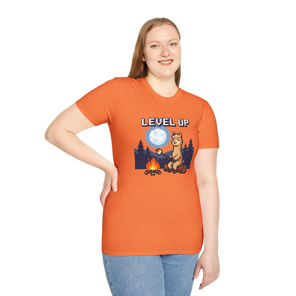Level Up Alpaca Campfire T-Shirt