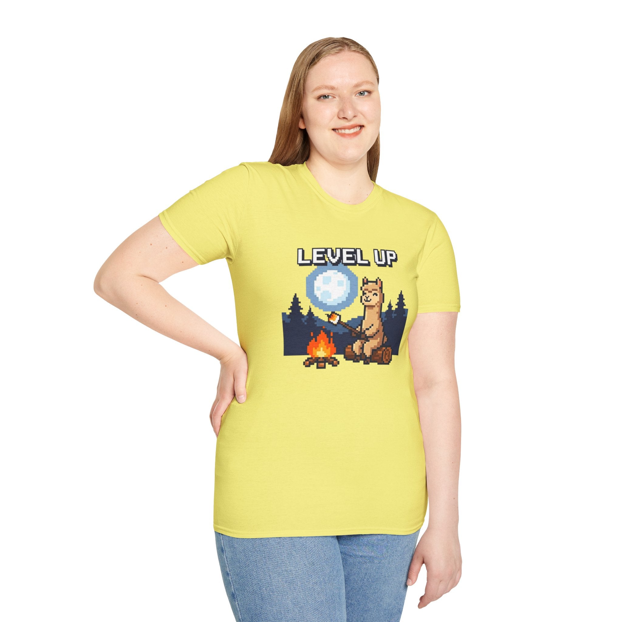 Level Up Alpaca Campfire T-Shirt