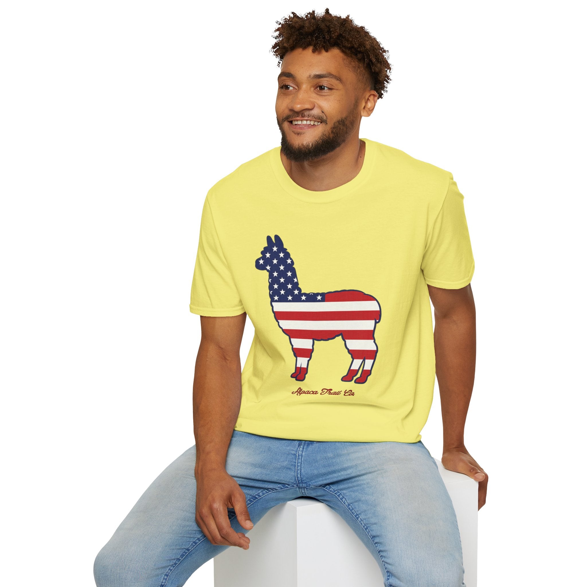 Alpaca American Flag Silhouette T-Shirt