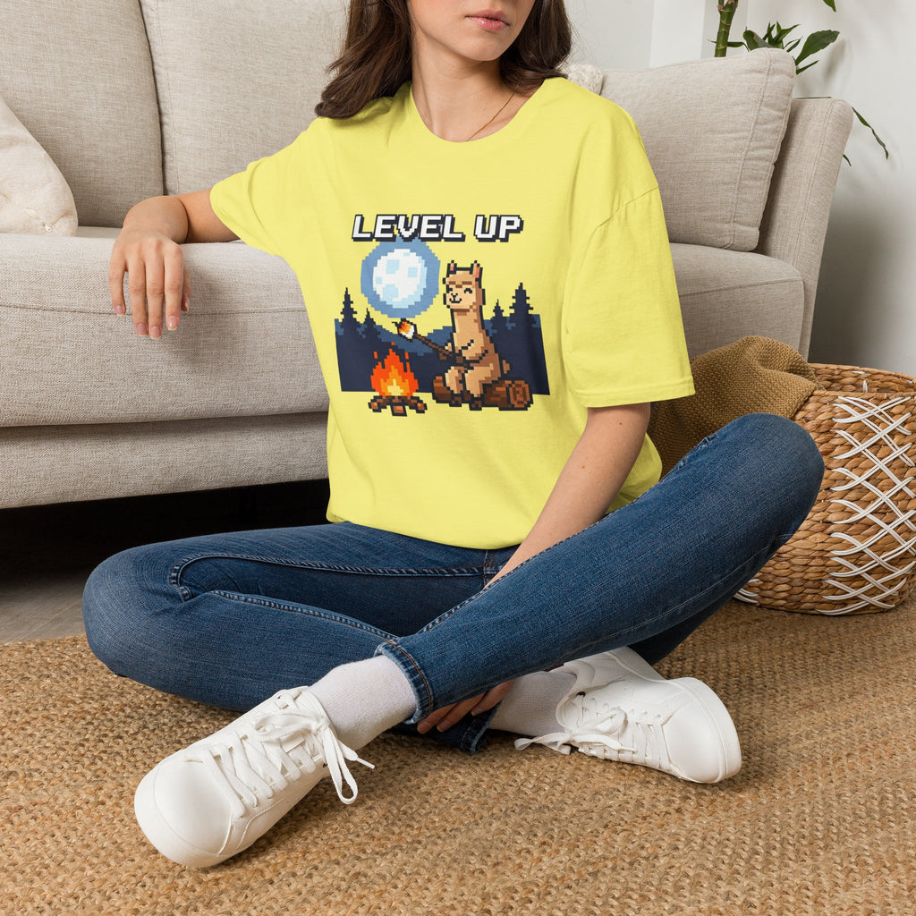Level Up Alpaca Campfire T-Shirt