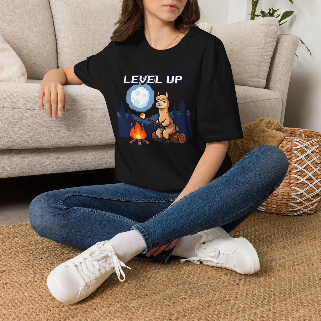 Level Up Alpaca Campfire T-Shirt
