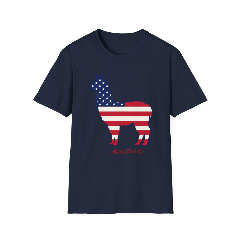 Alpaca American Flag Silhouette T-Shirt