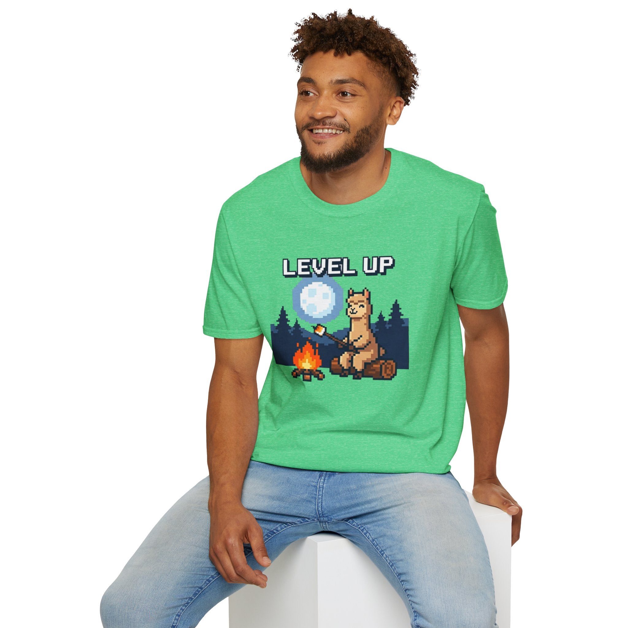 Level Up Alpaca Campfire T-Shirt