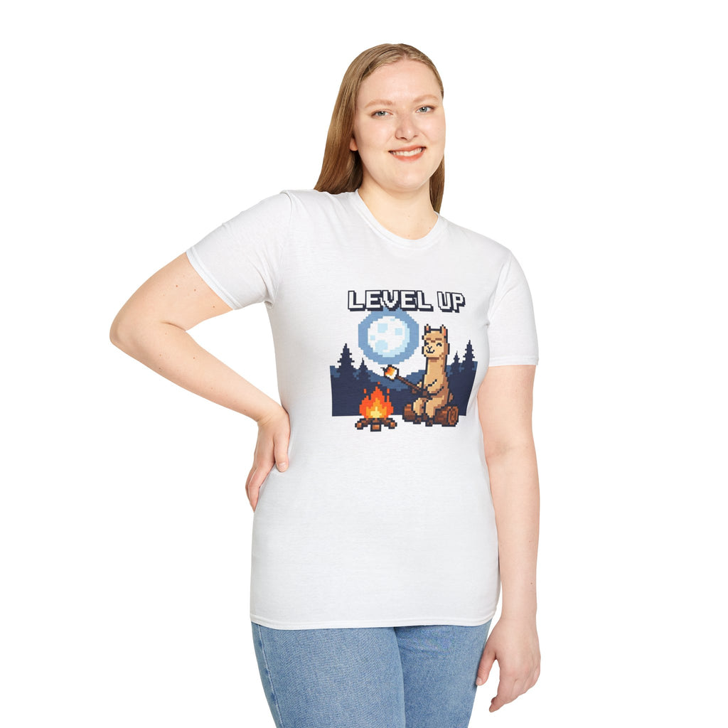Level Up Alpaca Campfire T-Shirt