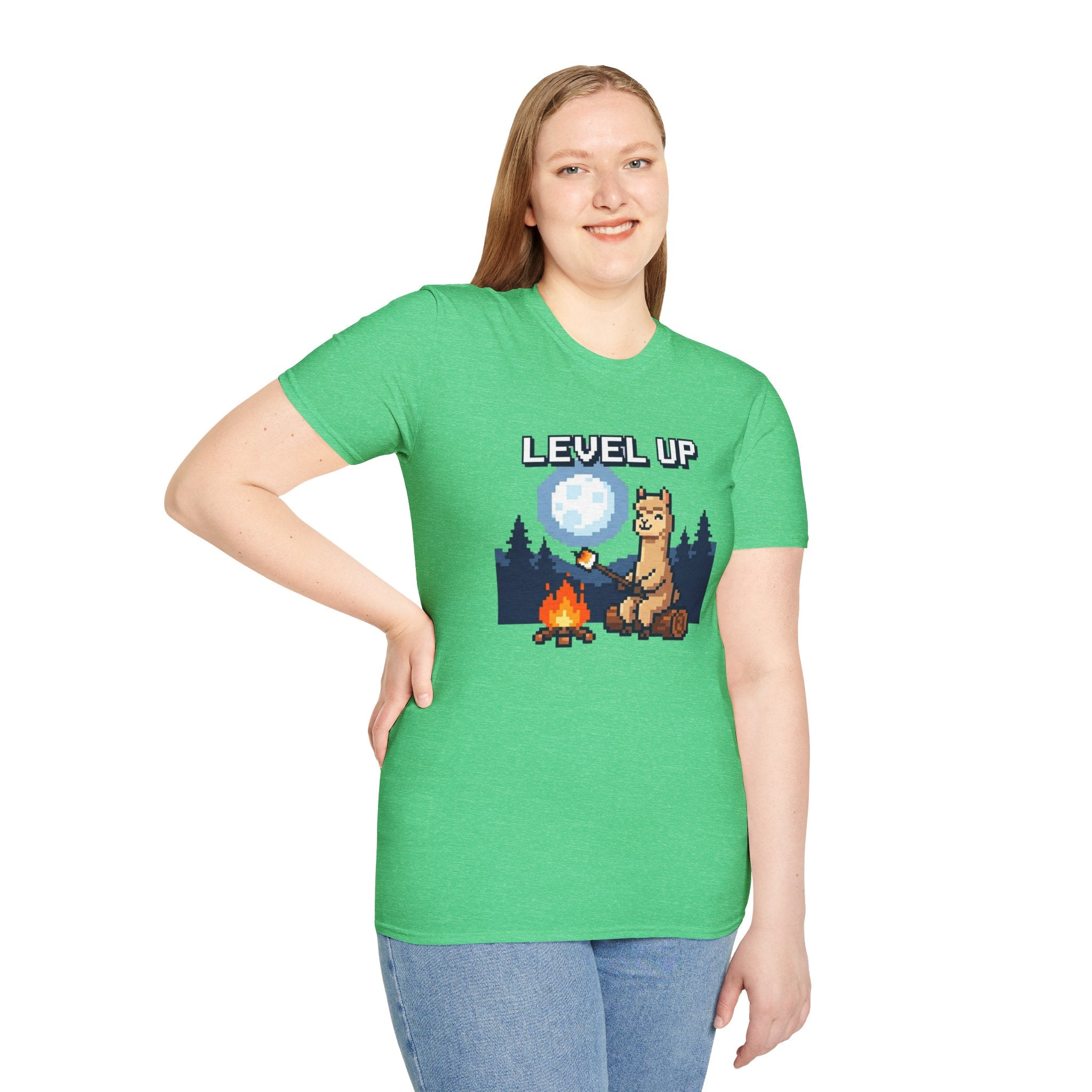 Level Up Alpaca Campfire T-Shirt