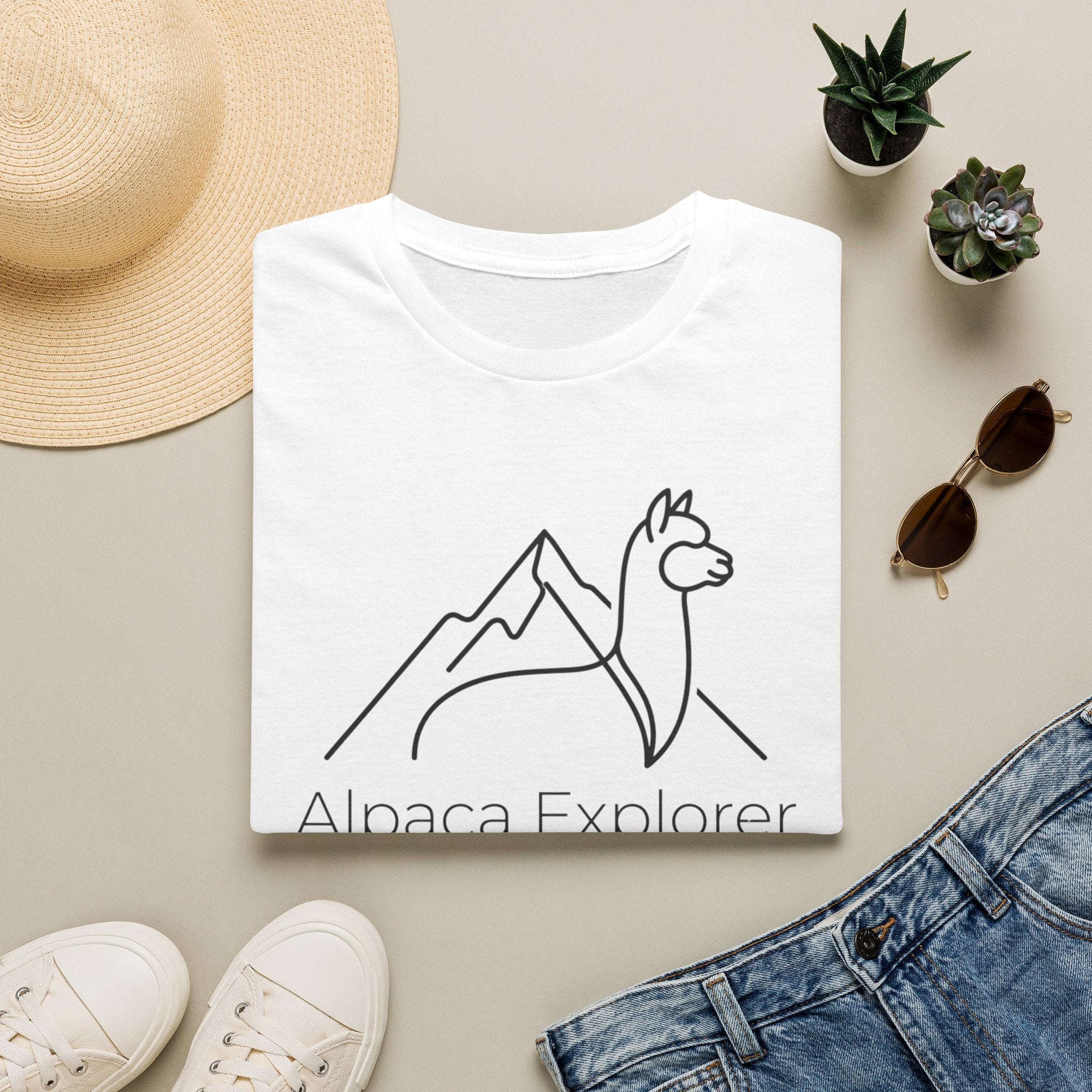 Alpaca Explorer Outline T-Shirt