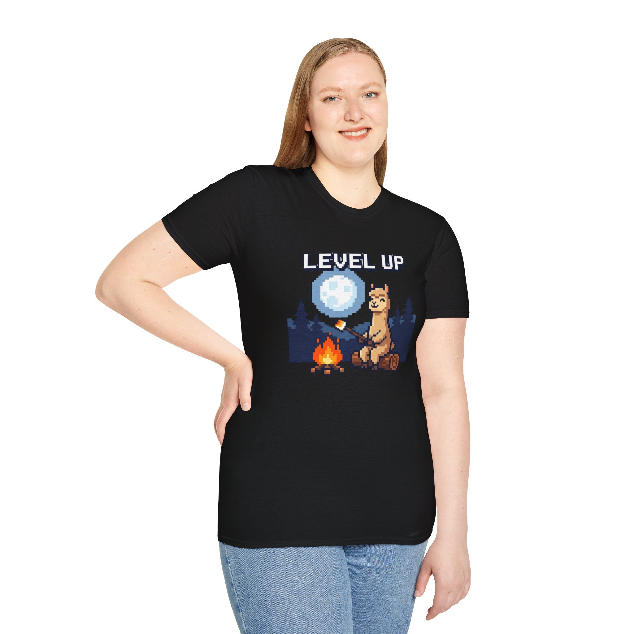 Level Up Alpaca Campfire T-Shirt