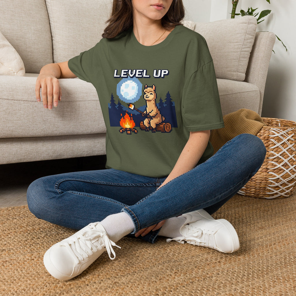 Level Up Alpaca Campfire T-Shirt