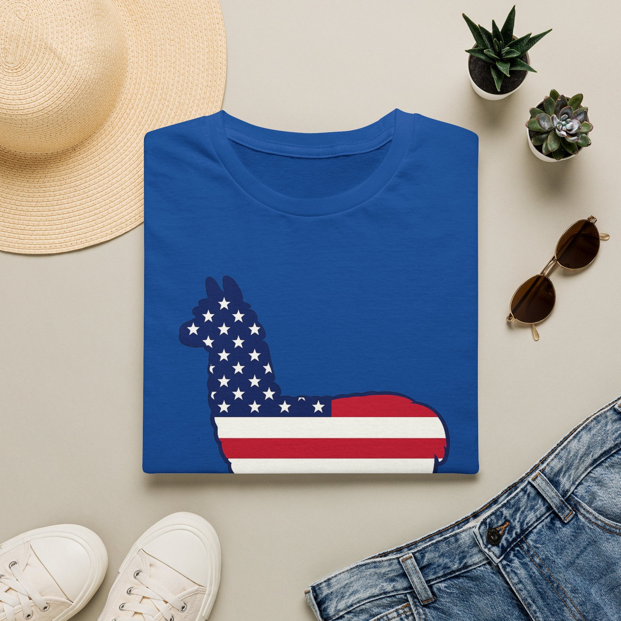 Alpaca American Flag Silhouette T-Shirt
