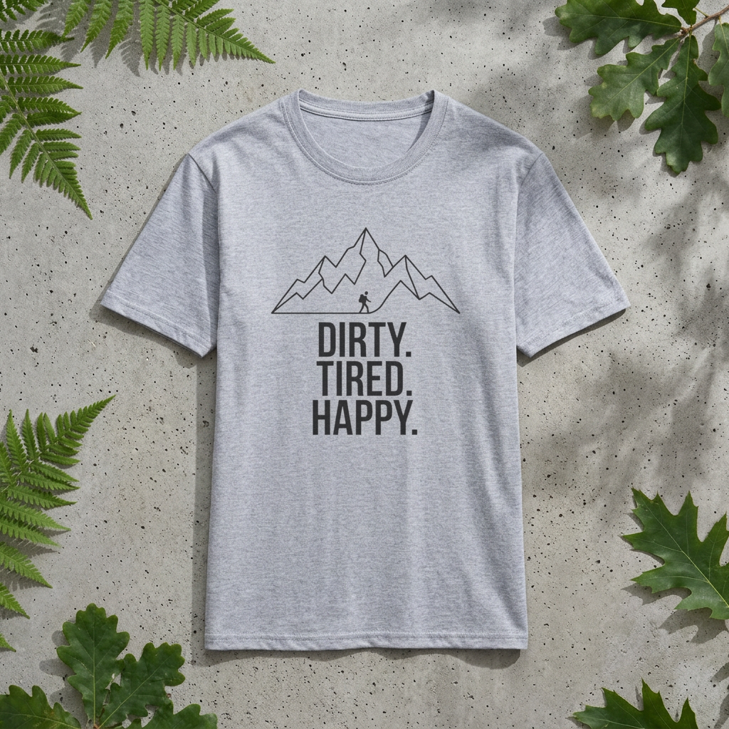Dirty Tired Happy Outline T-Shirt