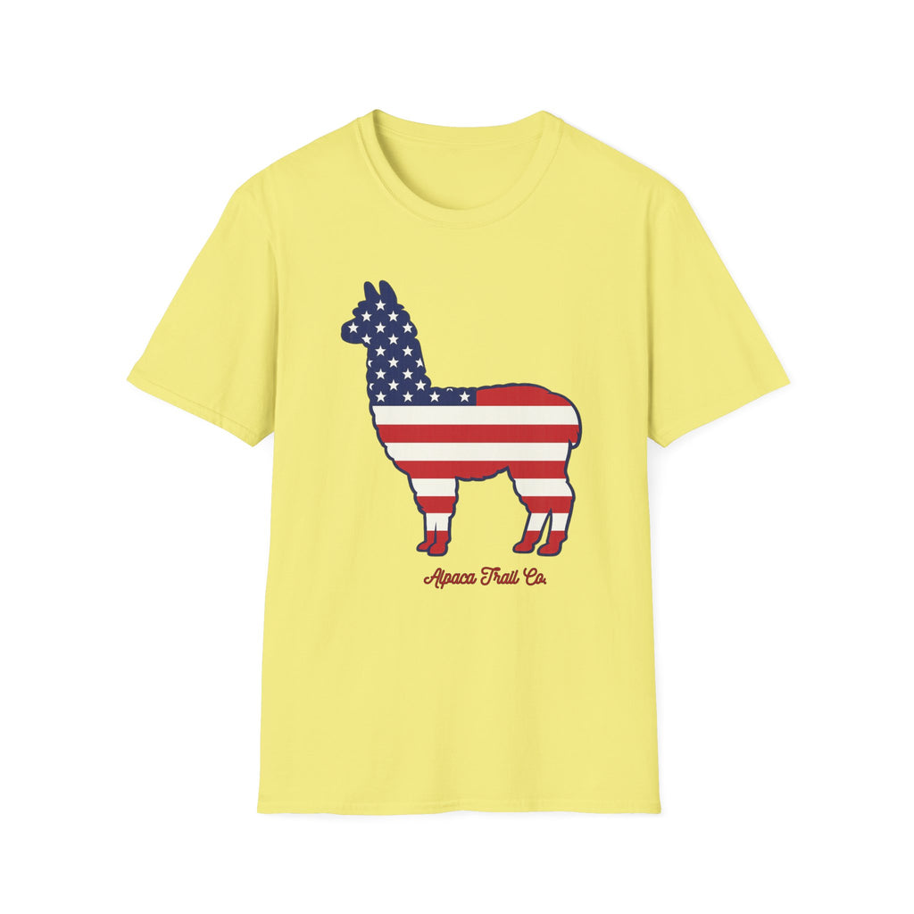 Alpaca American Flag Silhouette T-Shirt