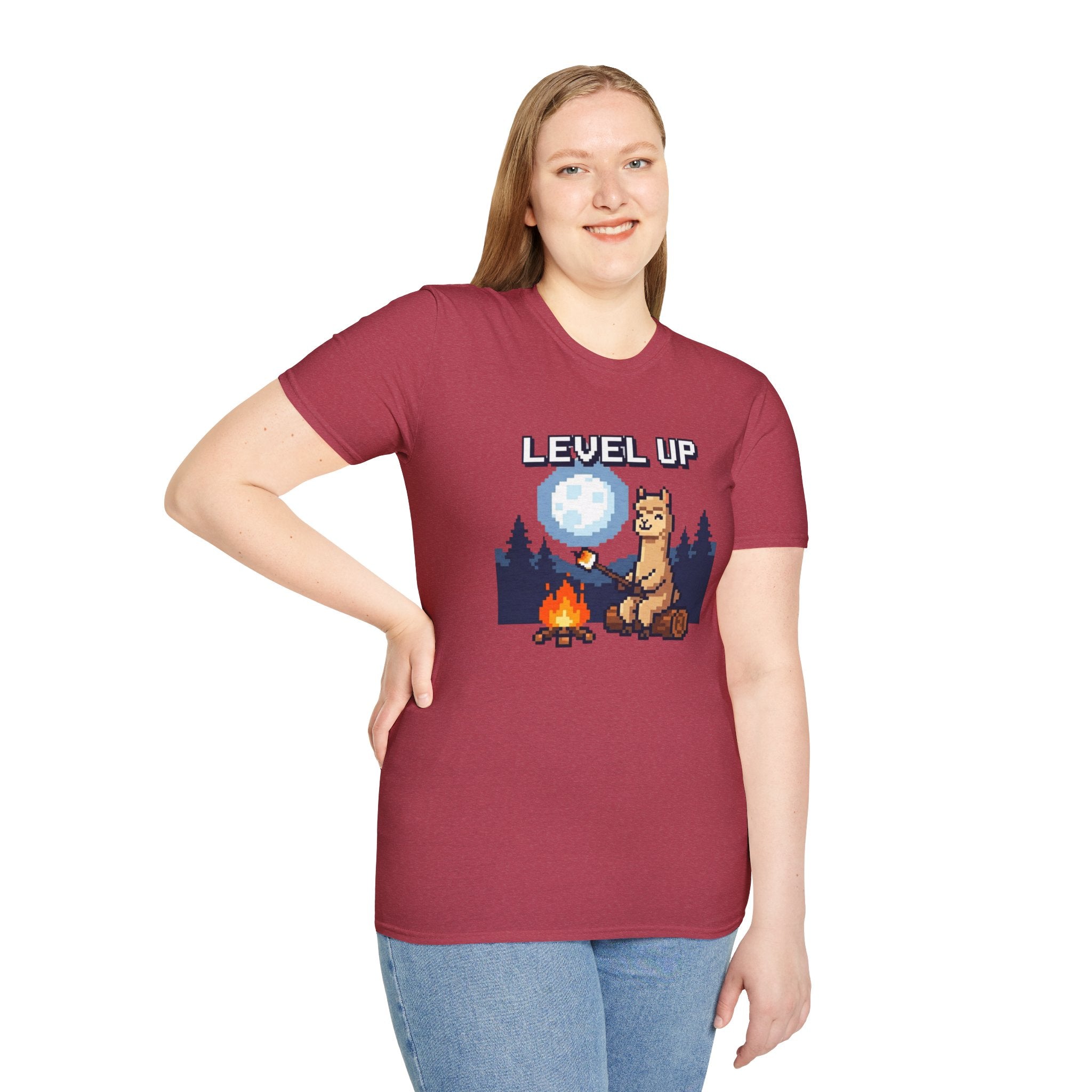 Level Up Alpaca Campfire T-Shirt