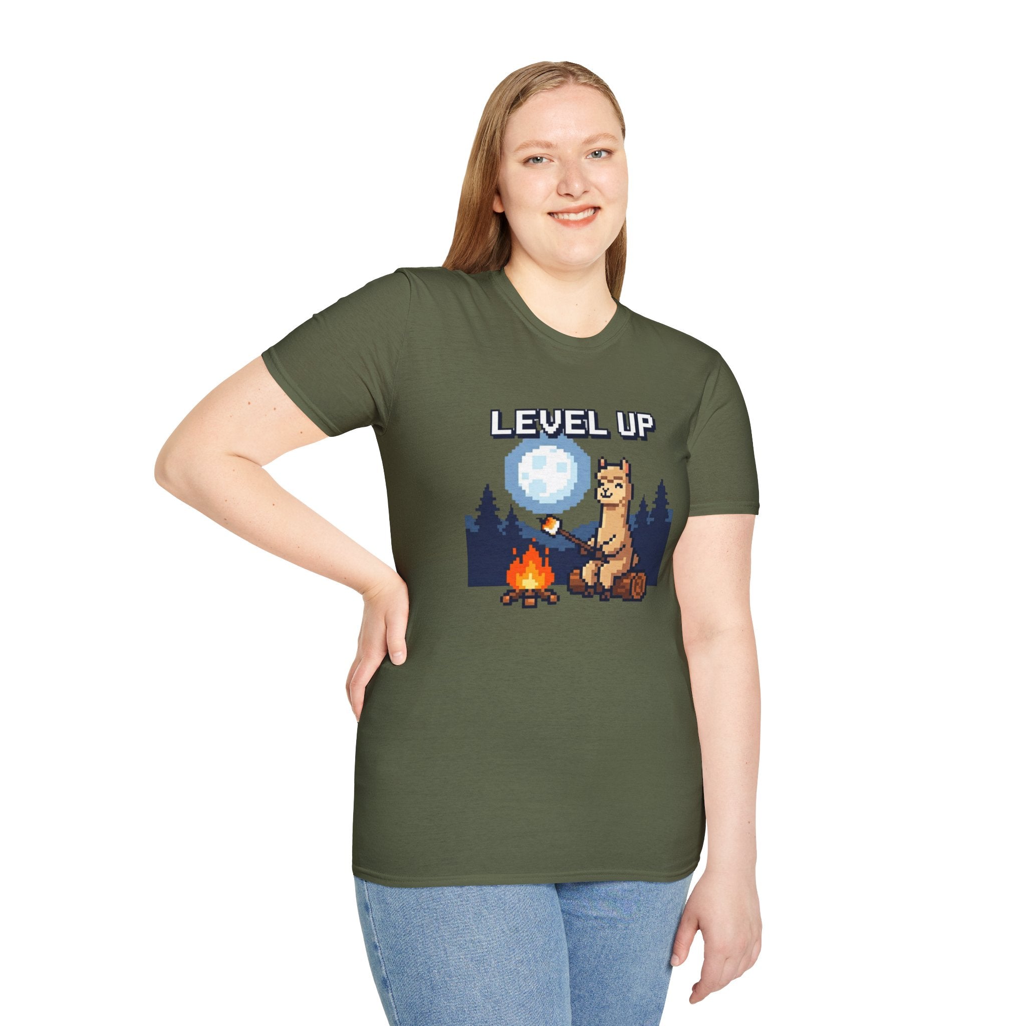 Level Up Alpaca Campfire T-Shirt