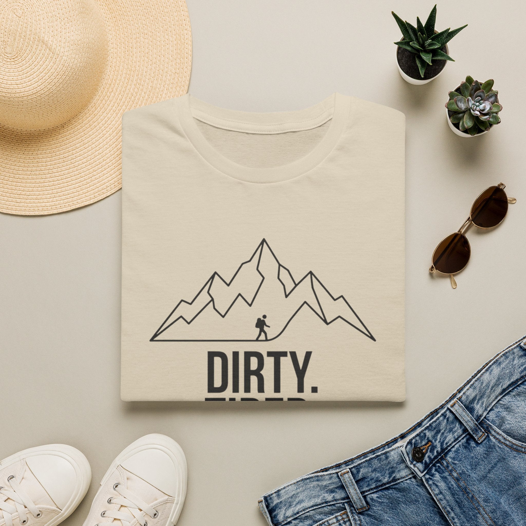 Dirty Tired Happy Outline T-Shirt