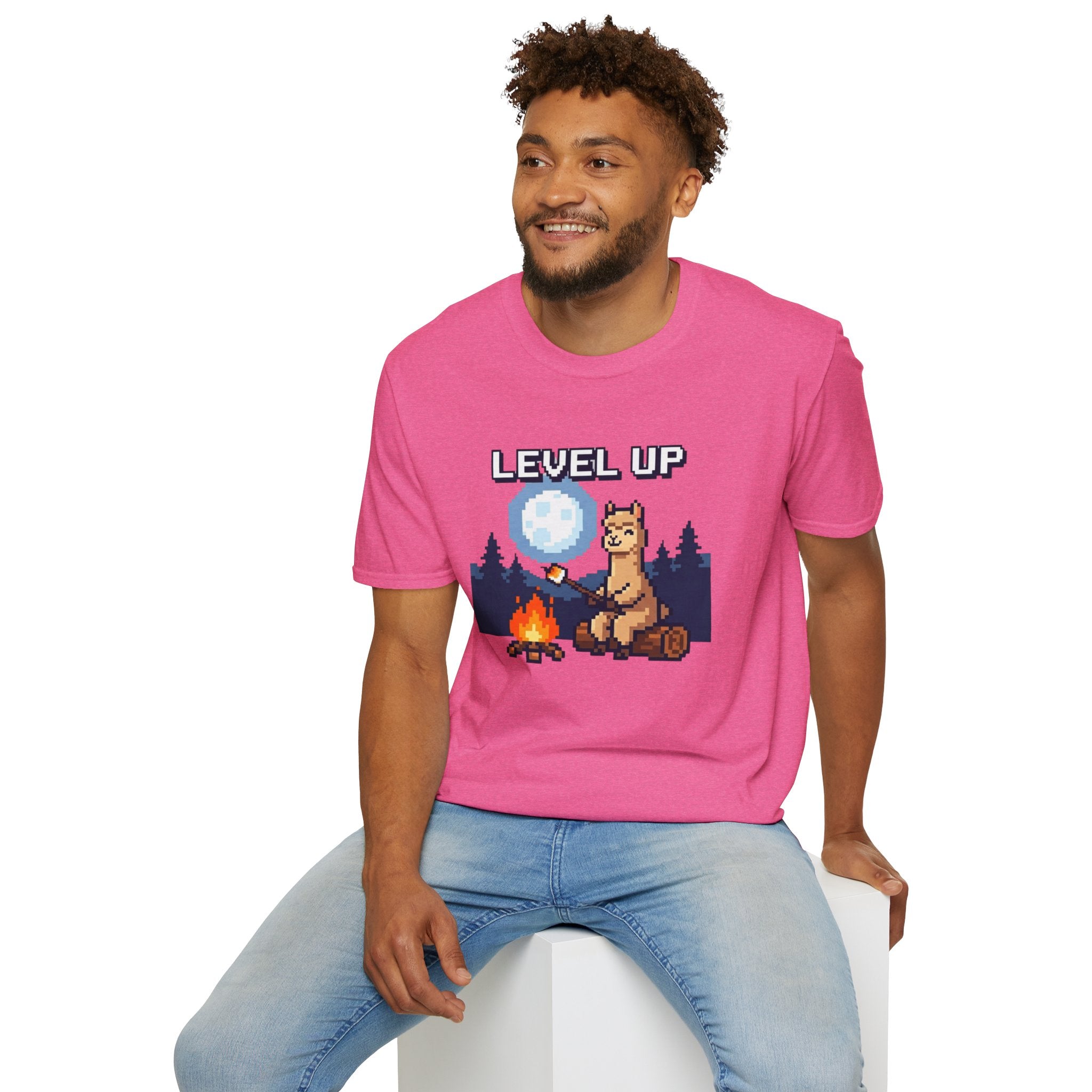 Level Up Alpaca Campfire T-Shirt