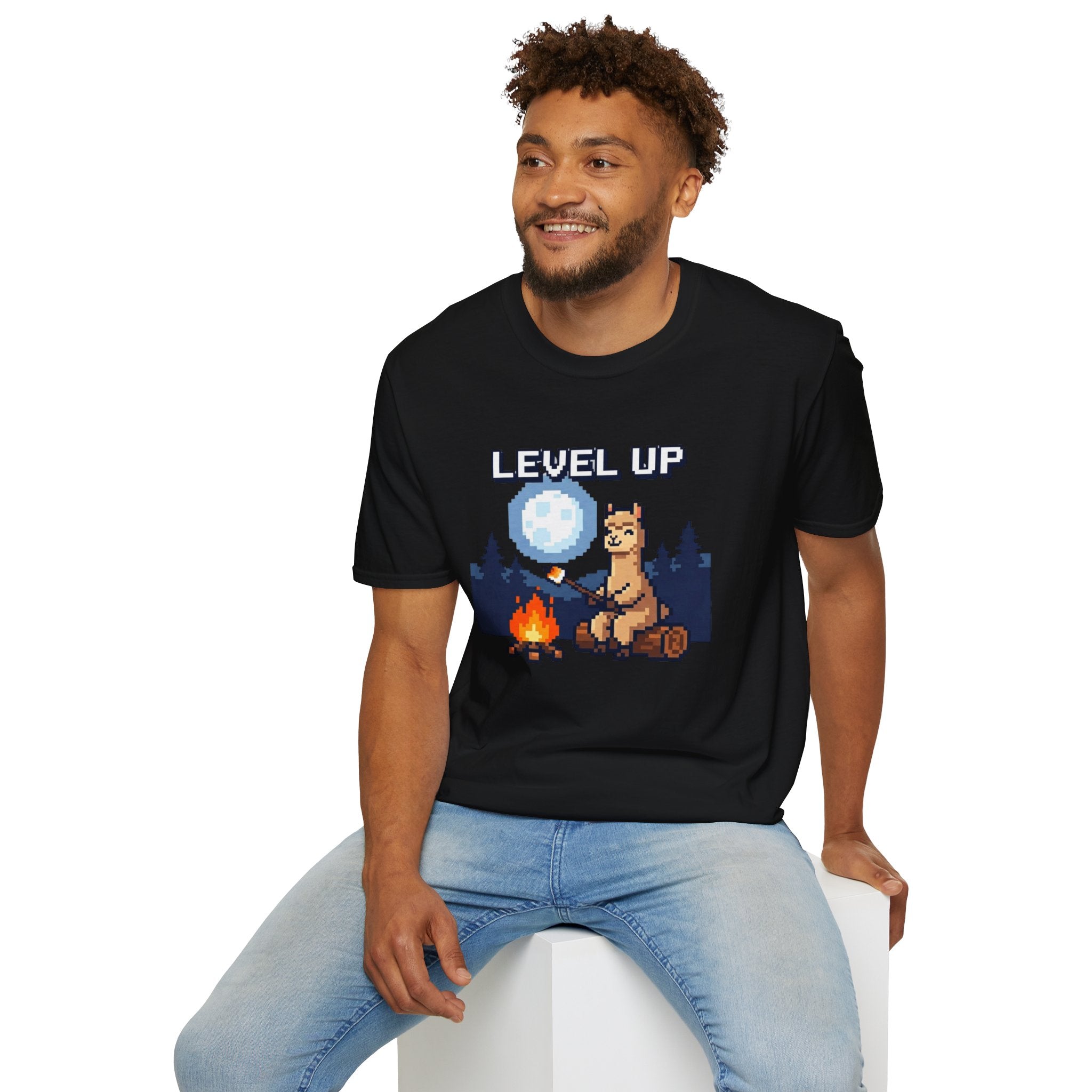 Level Up Alpaca Campfire T-Shirt