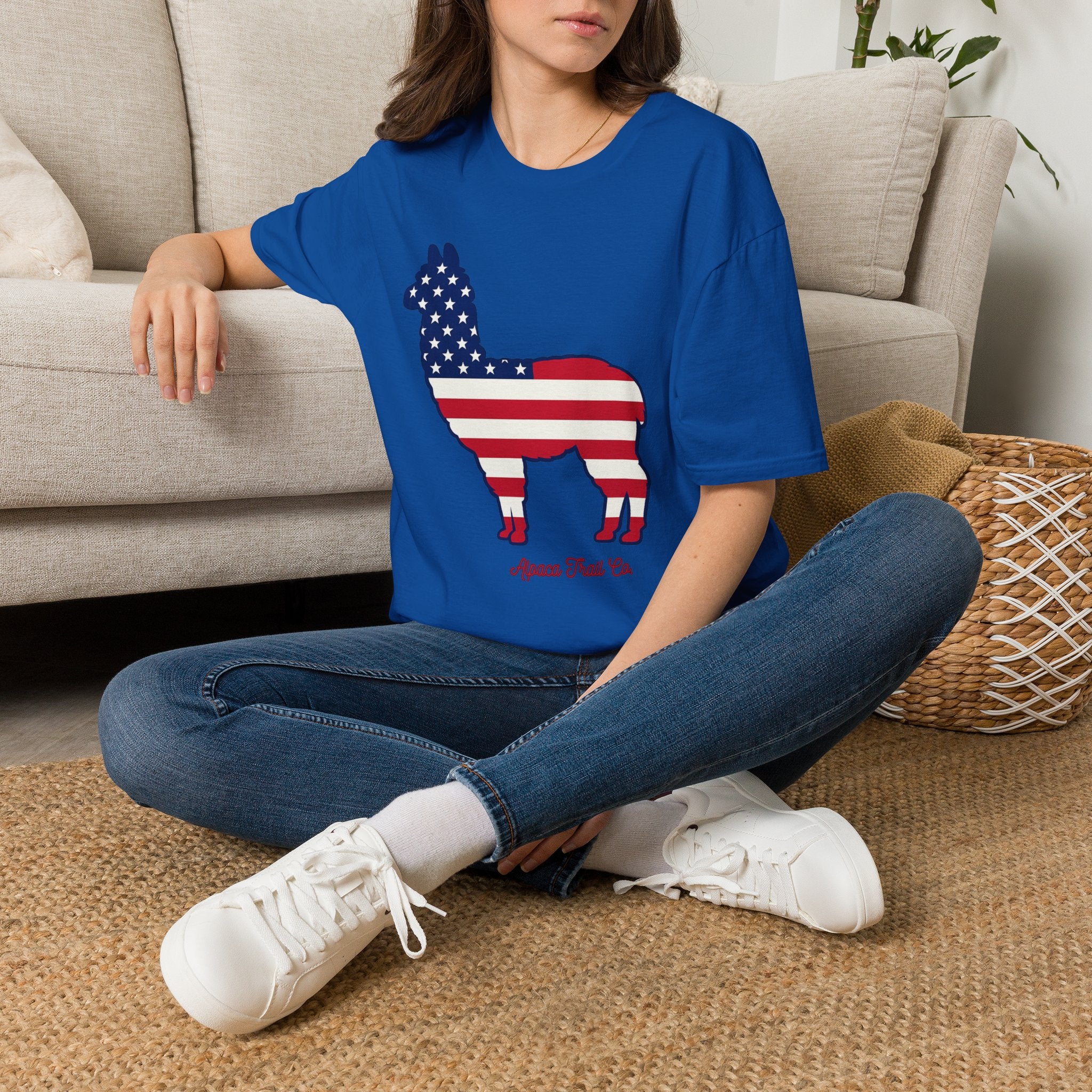 Alpaca American Flag Silhouette T-Shirt