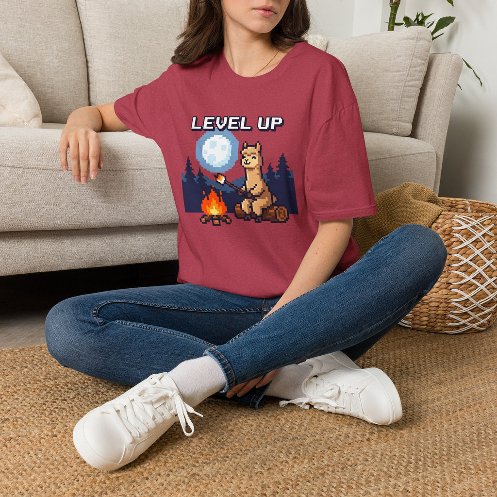 Level Up Alpaca Campfire T-Shirt