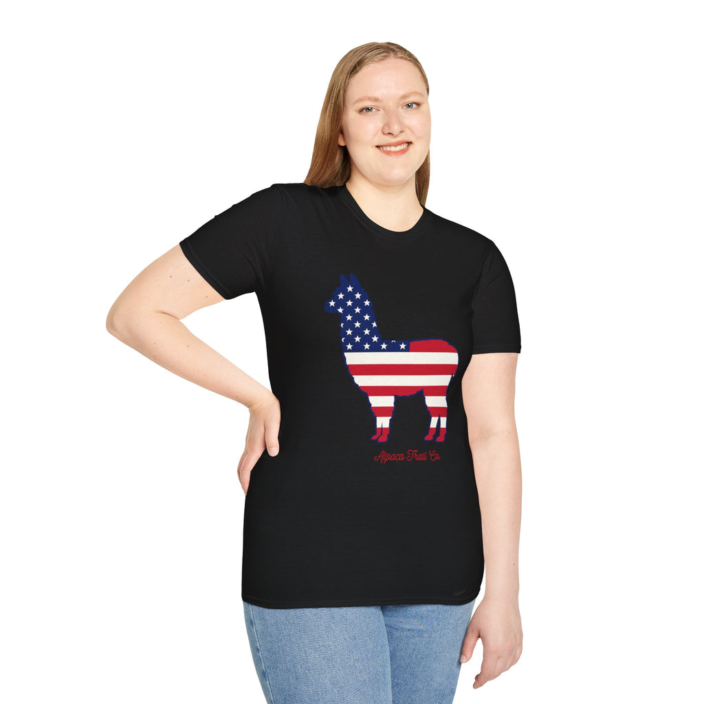 Alpaca American Flag Silhouette T-Shirt