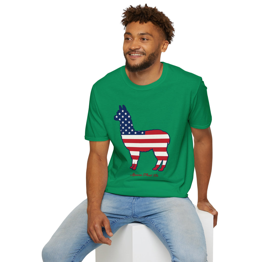 Alpaca American Flag Silhouette T-Shirt