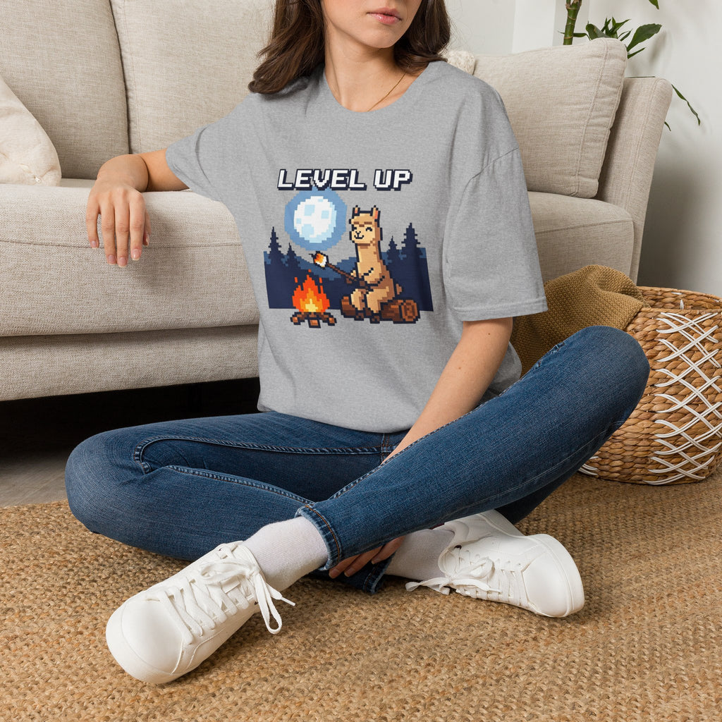 Level Up Alpaca Campfire T-Shirt
