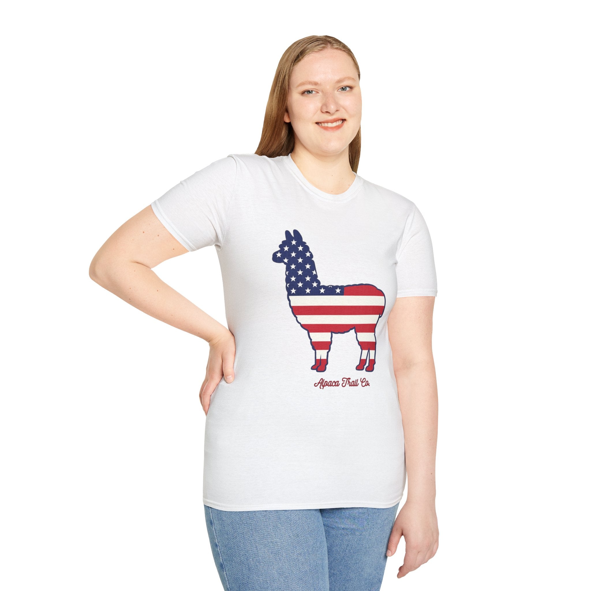 Alpaca American Flag Silhouette T-Shirt