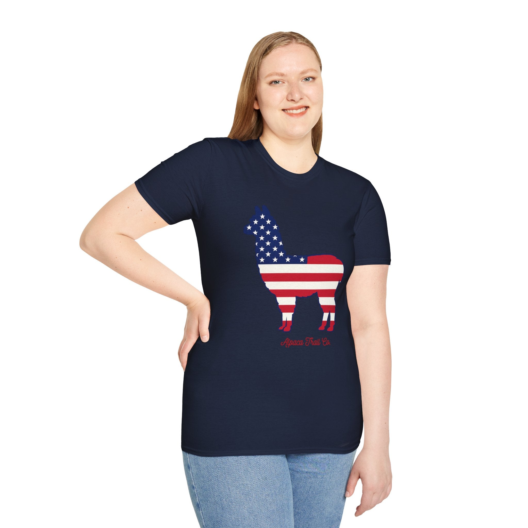 Alpaca American Flag Silhouette T-Shirt