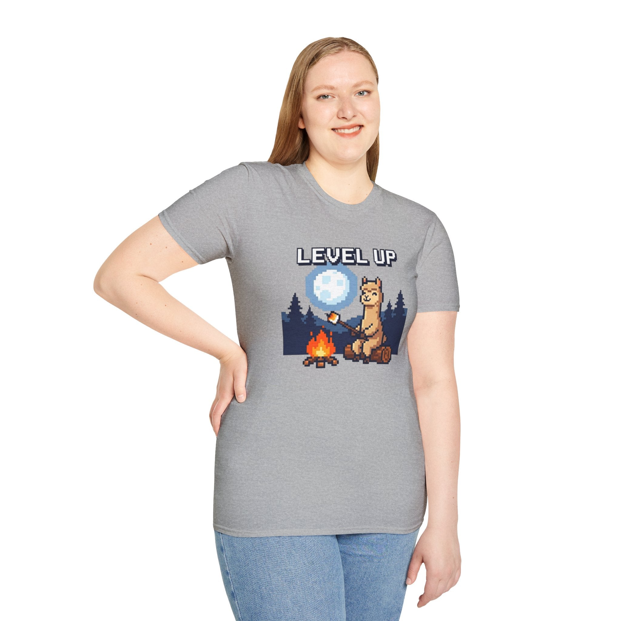 Level Up Alpaca Campfire T-Shirt