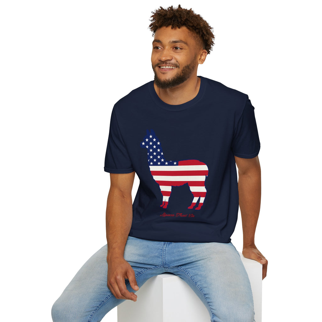 Alpaca American Flag Silhouette T-Shirt