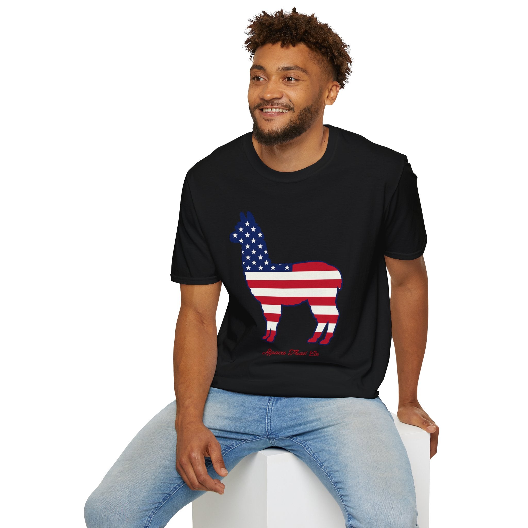 Alpaca American Flag Silhouette T-Shirt